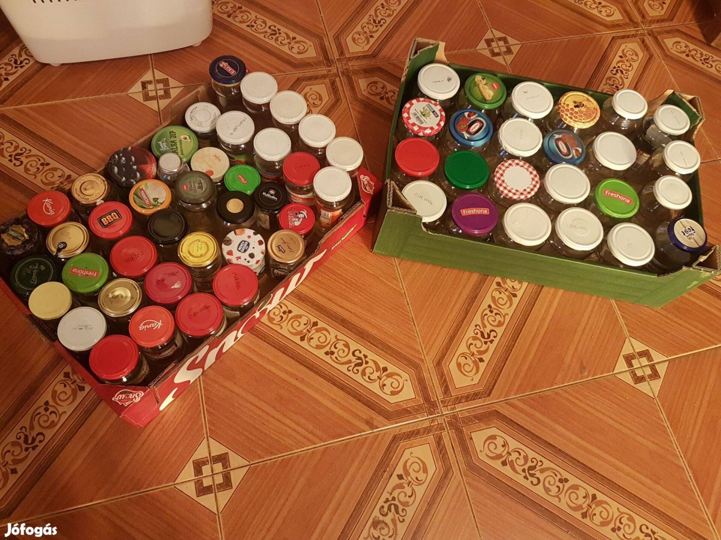 Befőttes üveg 7 dl és lekváros kis üvegek