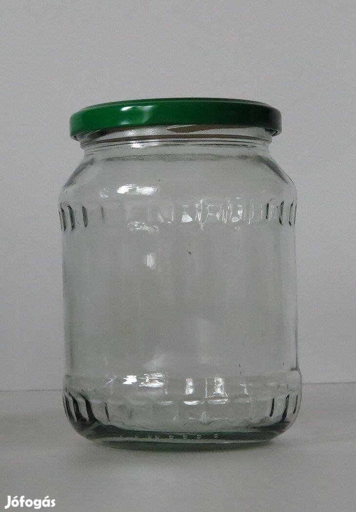 Befőttes üveg, uborkás 720 ml-es, tiszta, tetővel (31 db)