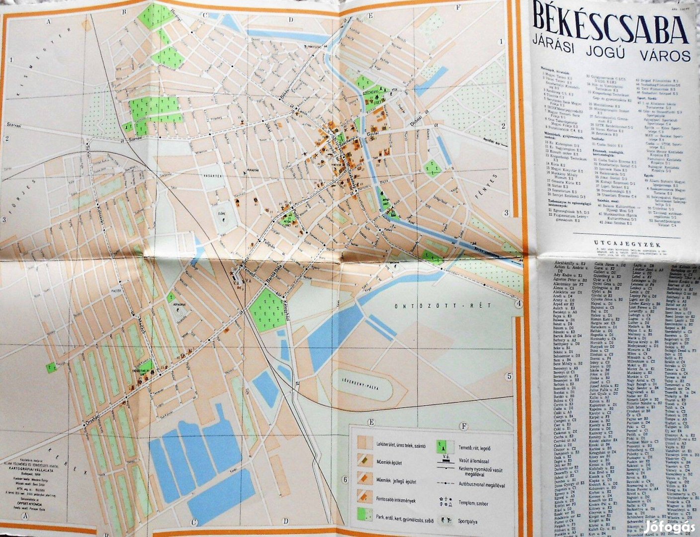 Békéscsaba Járási Jogú Város térkép 1958