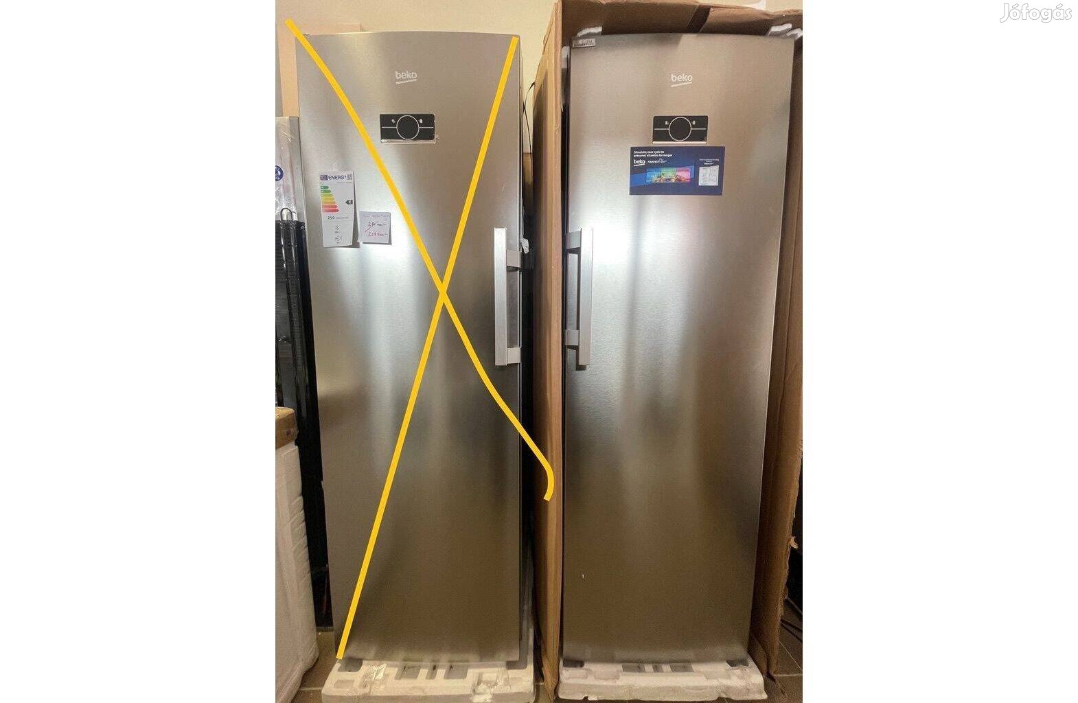Beko B5Rmlne444HX egyajtós hűtő,A++,365l,Nofrost,A++,Inox(240e.helyett
