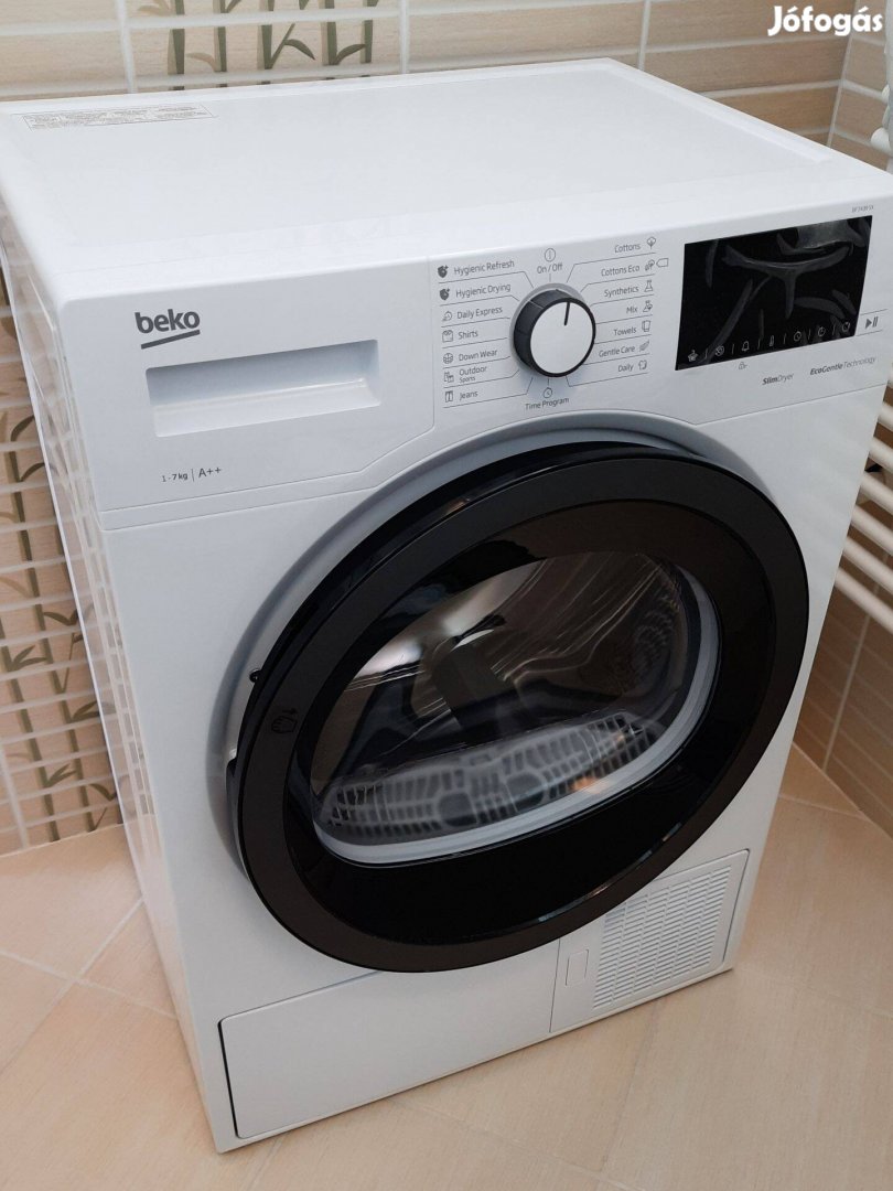 Beko DF 7439 SX hőszivattyús szárítógép, keskeny kivitel, szinte új