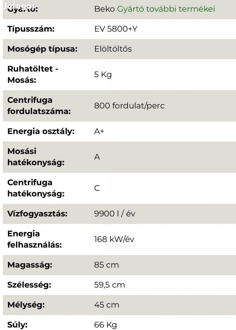 Beko mosógép