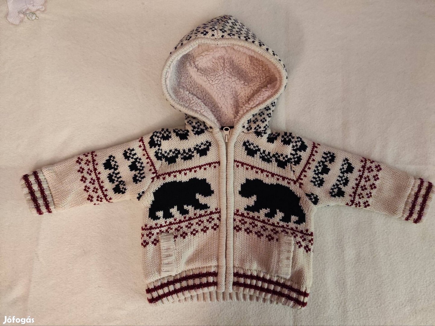 Bélelt, kapucnis kardigán