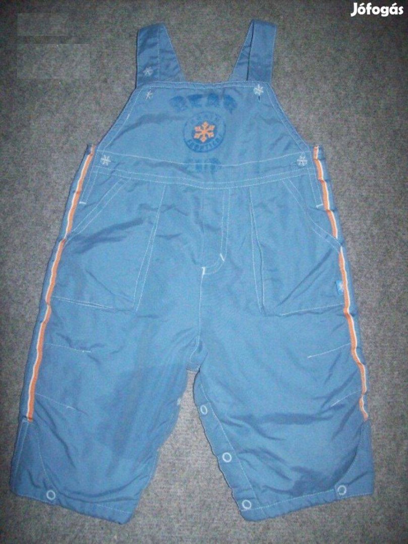 Bélelt kék és kantáros nadrág 6-9 hó méret 74