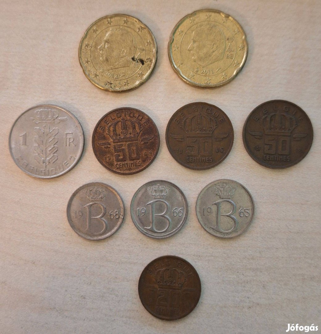 Belgium euro cent, frank és centime forgalmi érmék