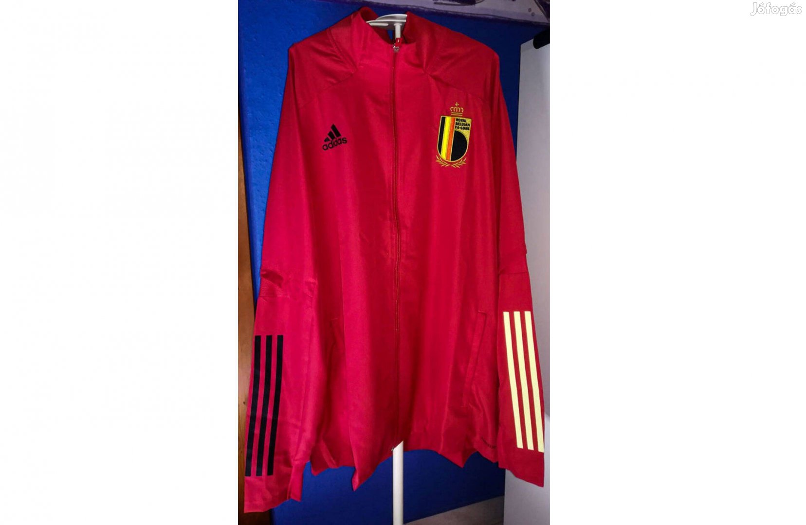 Belgium válogatott piros eredeti adidas cipzáras felső (XL)