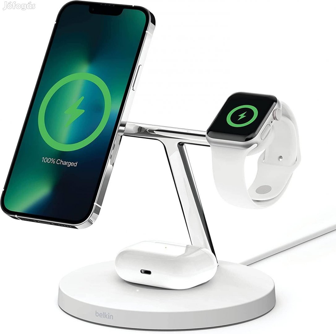Belkin Boost Charge Pro 3n1 mágneses töltőállvány, fehér (Wiz023vfwh)