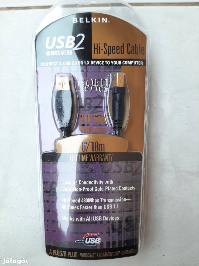 Belkin Gold (bontatlan) USB A/B kábel