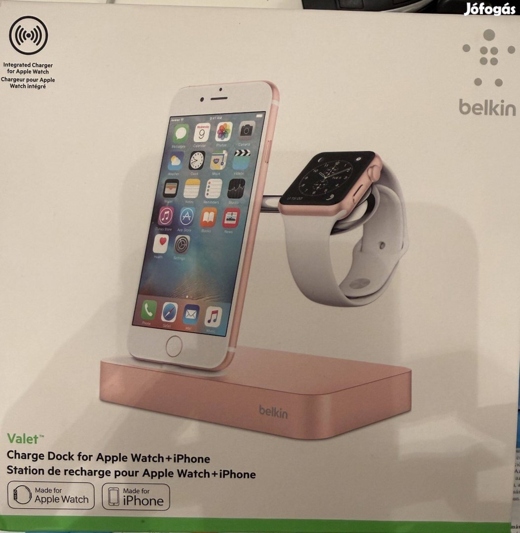 Belkin Valet töltő dokkoló Apple Watch iphone - Rose Gold