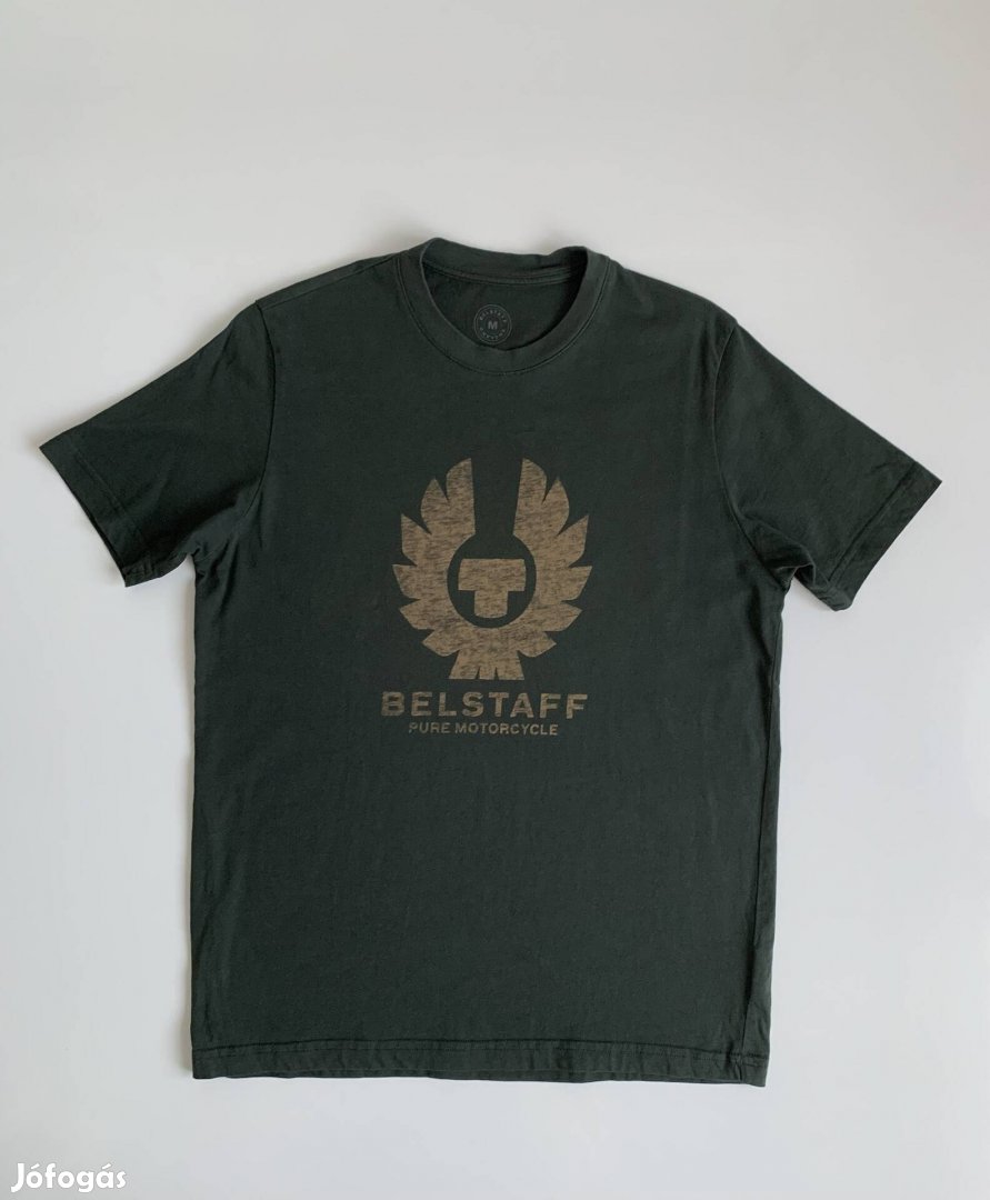 Belstaff M olajzöld póló casual motoros triumph harley indian barbour