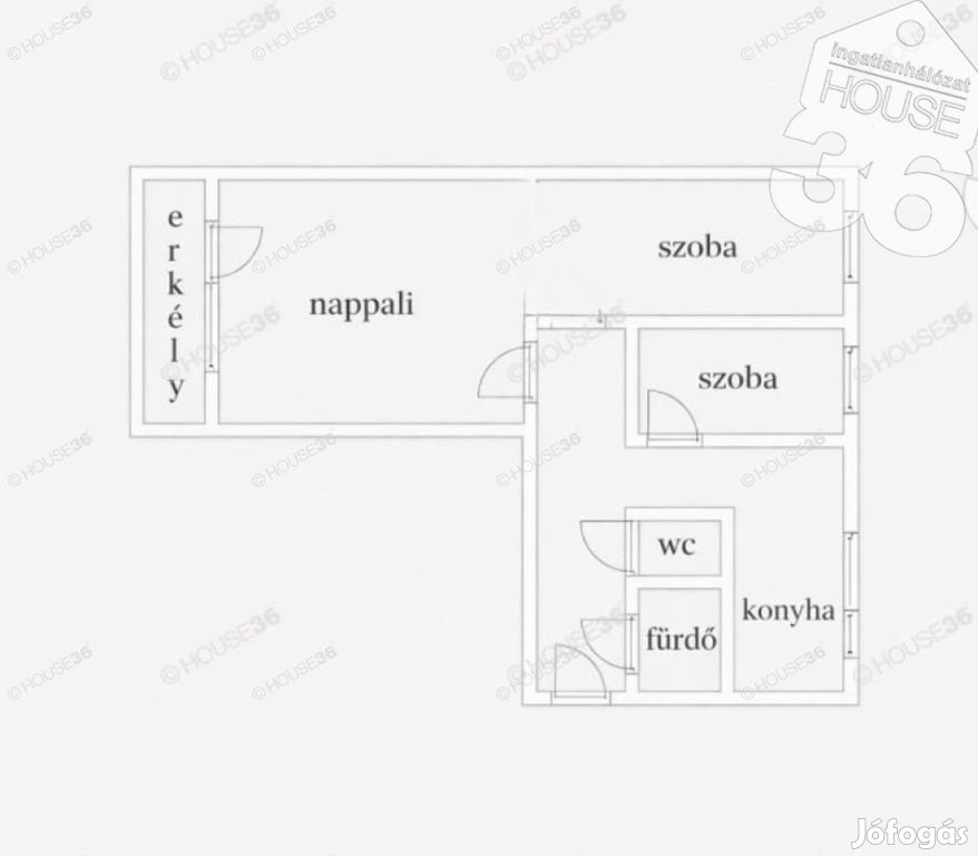 Belvárosi 1 2 félszobás, 2. emeleti erkélyes lakás eladó!