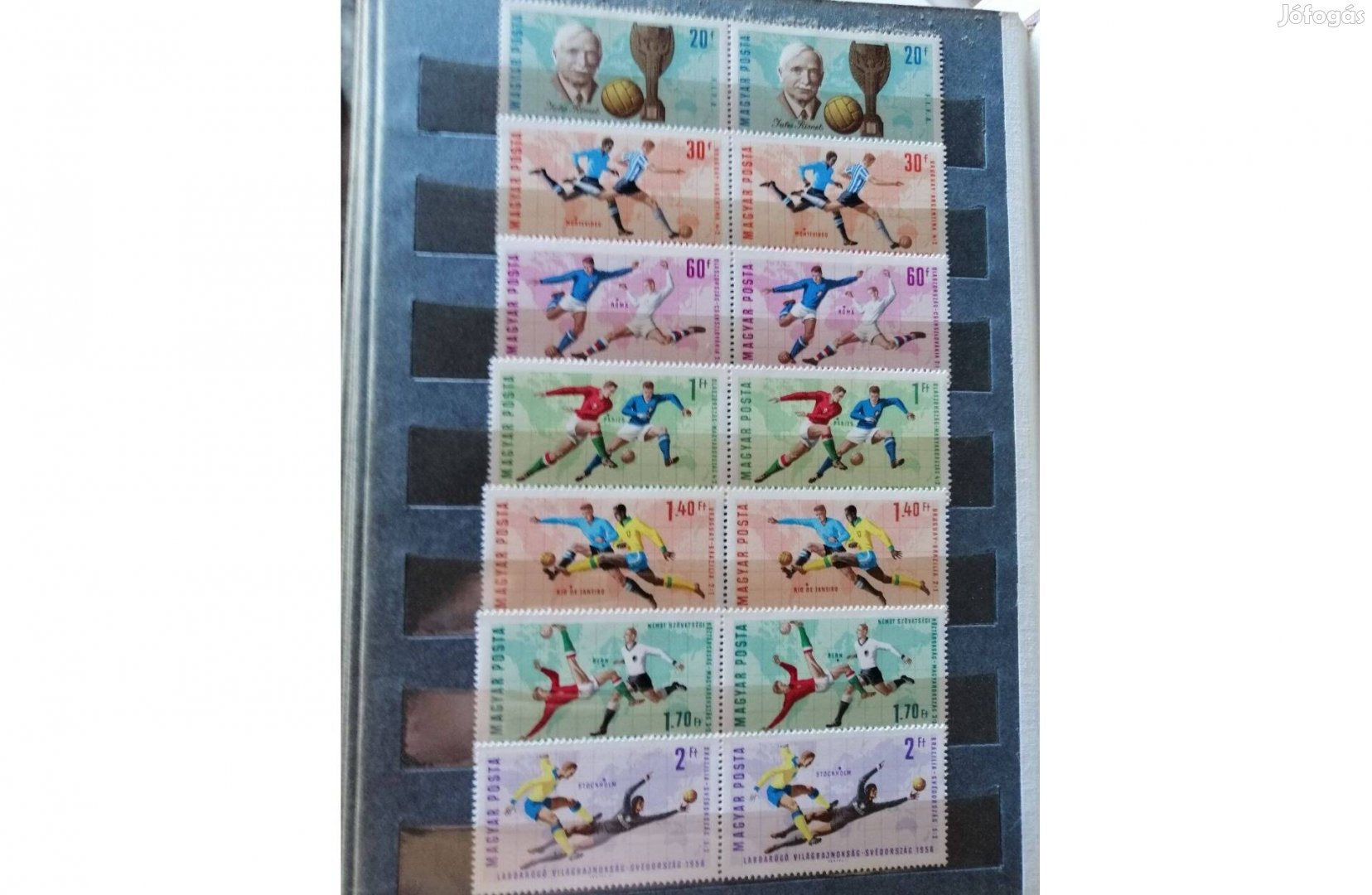 Bélyeg ív postatiszta foci sportolók új szettár gyűjteményből