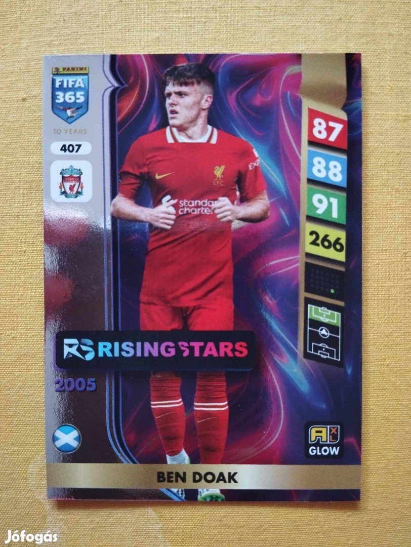 Ben Doak (Liverpool) FIFA 365 2025 GLOW Rising Star focis kártya