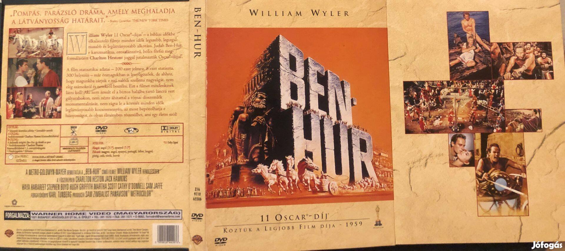 Ben Hur (karcmentes, Warner pattintó tokos, kétoldalas lemez) DVD