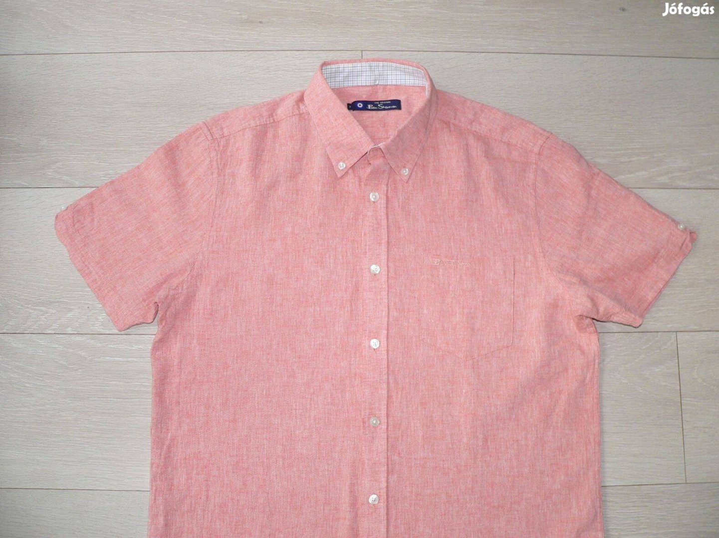 Ben Sherman rövid ujjú len ing (M)