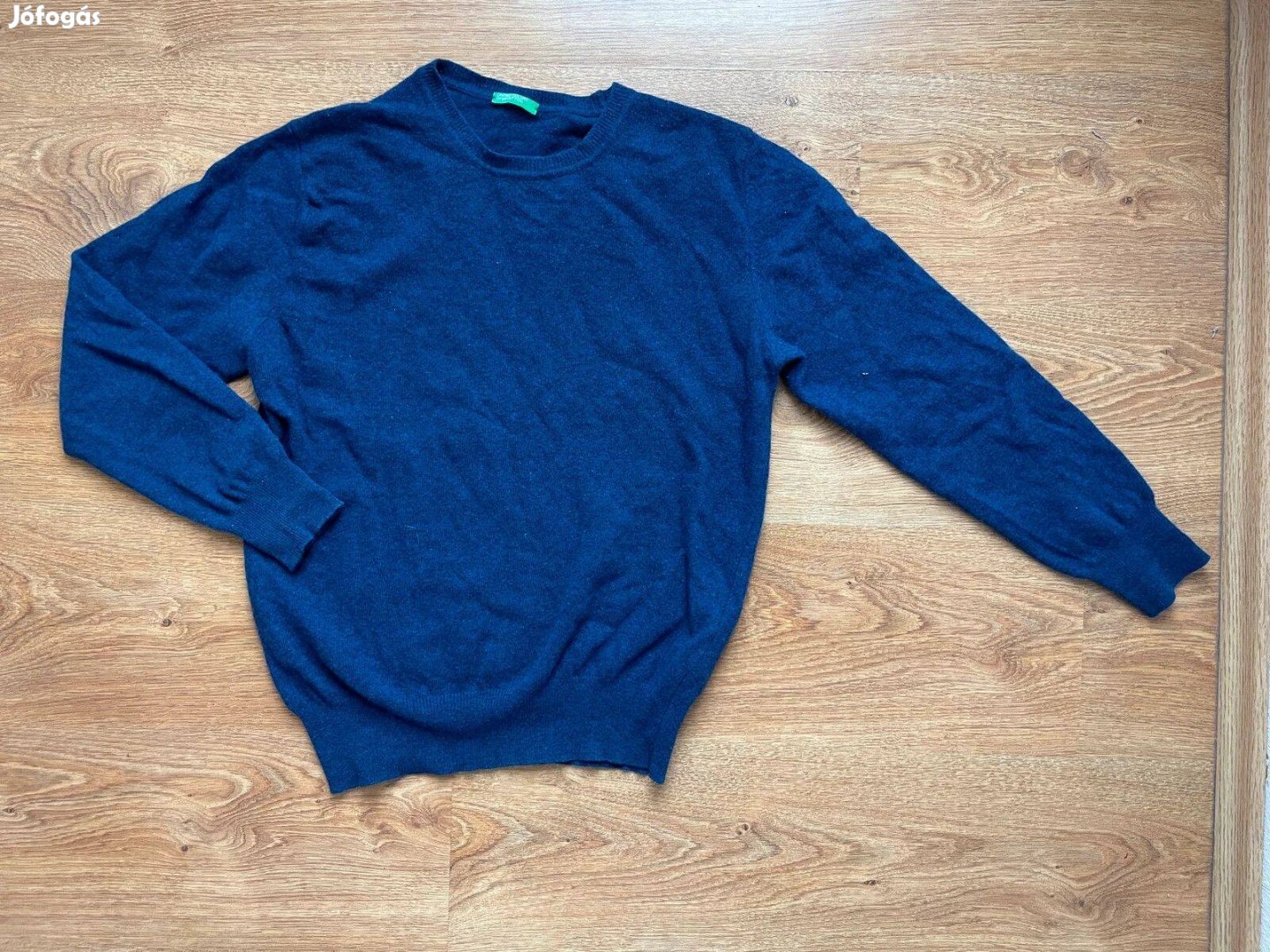 Benetton 100% gyapjú kék kötött pulóver wool blue sweater