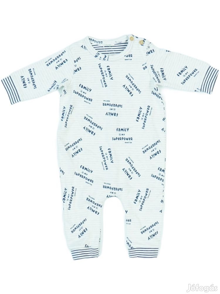Benetton Új (címke nélküli) Fiú Hosszú ujjú rugdalózó (Méret: 68)