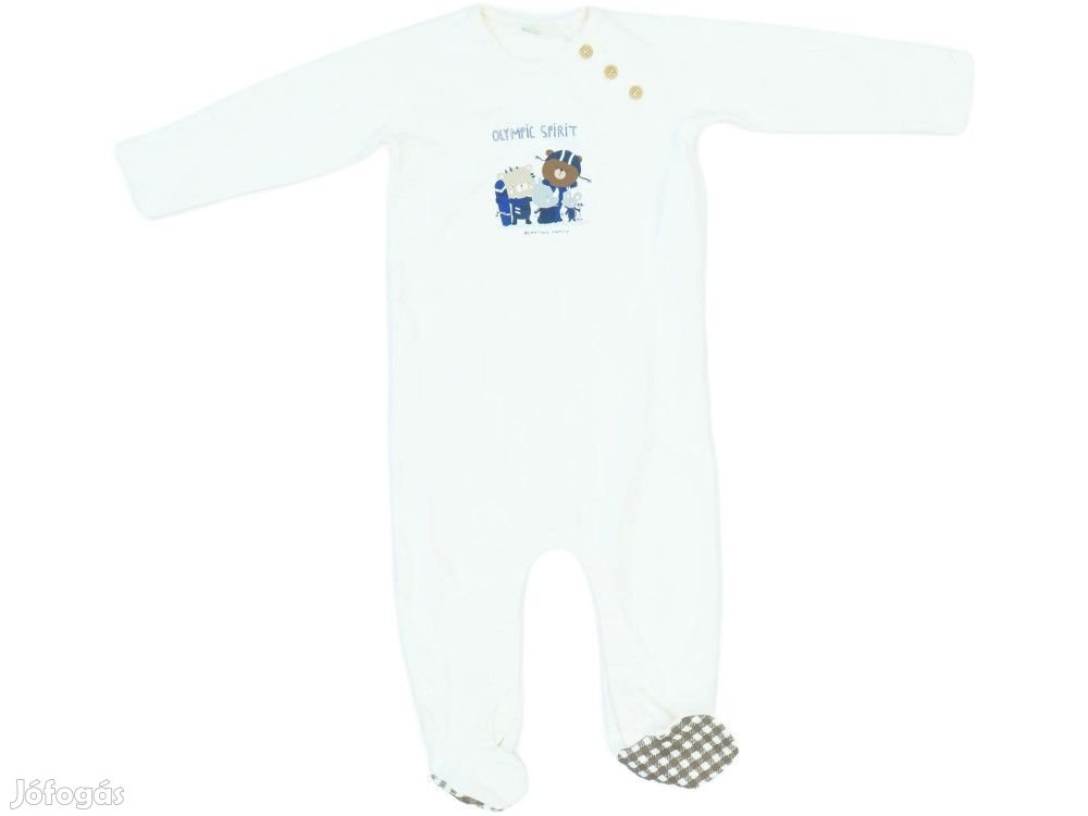 Benetton Új (címke nélküli) Fiú Hosszú ujjú rugdalózó (Méret: 80)