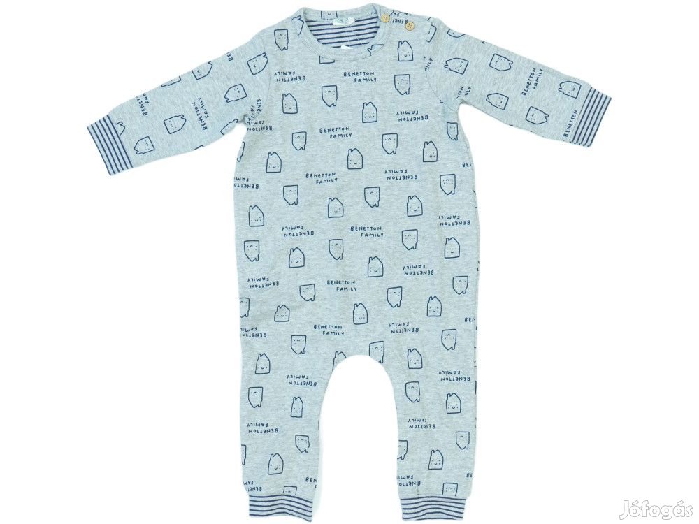 Benetton Új (címke nélküli) Fiú Hosszú ujjú rugdalózó (Méret: 80)