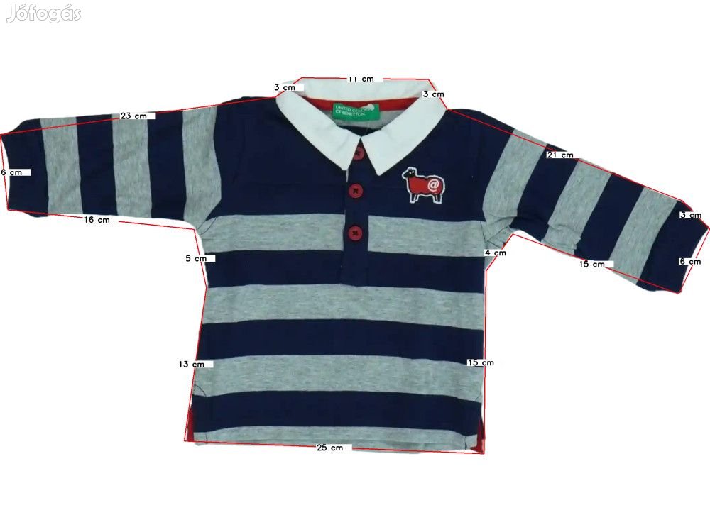 Benetton Új (címkés) Fiú Galléros póló (Méret: 104)