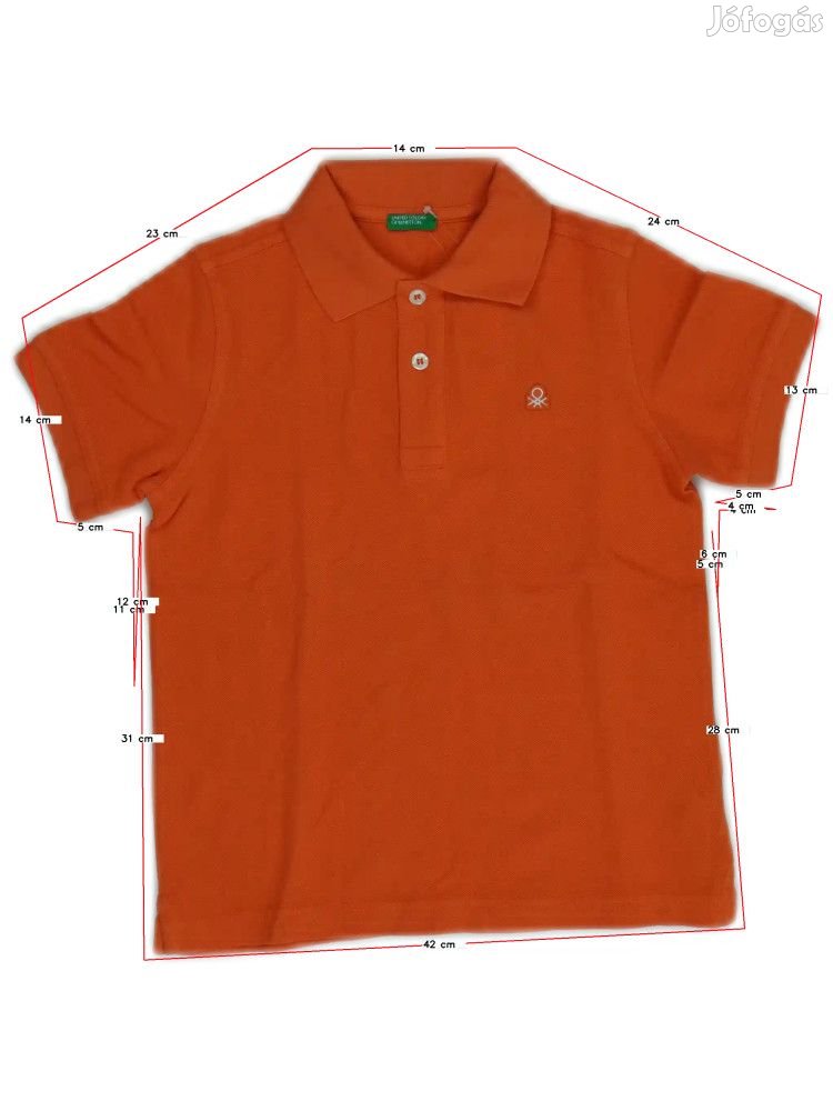 Benetton Új (címkés) Fiú Galléros póló (Méret: 128)