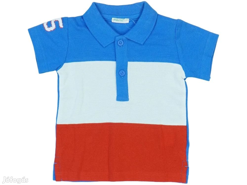 Benetton Új (címkés) Fiú Galléros póló (Méret: 68)