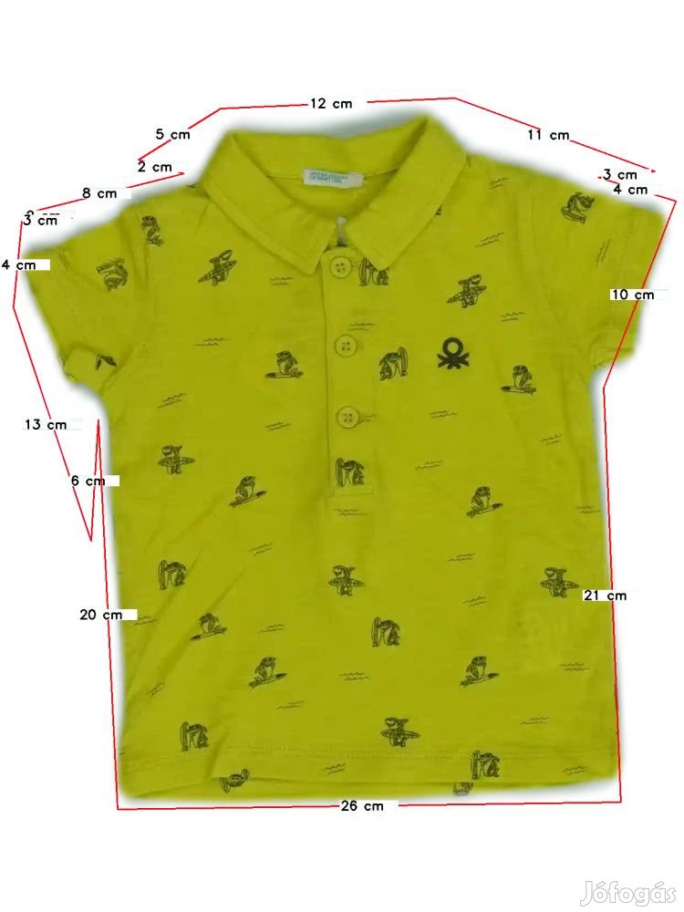 Benetton Új (címkés) Fiú Galléros póló (Méret: 74)