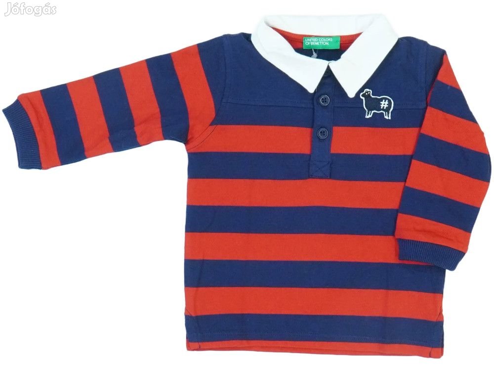 Benetton Új (címkés) Fiú Galléros póló (Méret: 80)