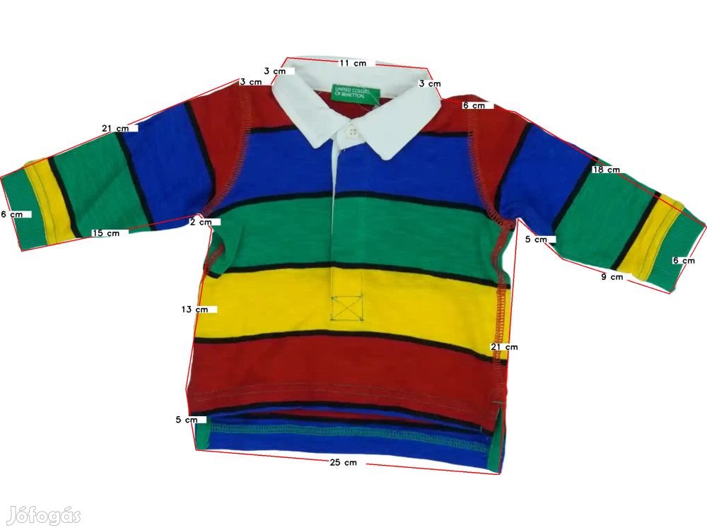 Benetton Új (címkés) Fiú Galléros póló (Méret: 92)