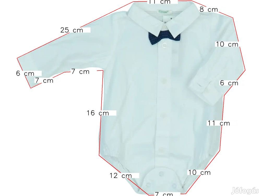 Benetton Új (címkés) Fiú Hosszú ujjú body (Méret: 62)