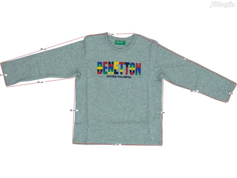 Benetton Új (címkés) Fiú Hosszú ujjú felső (Méret: 104)