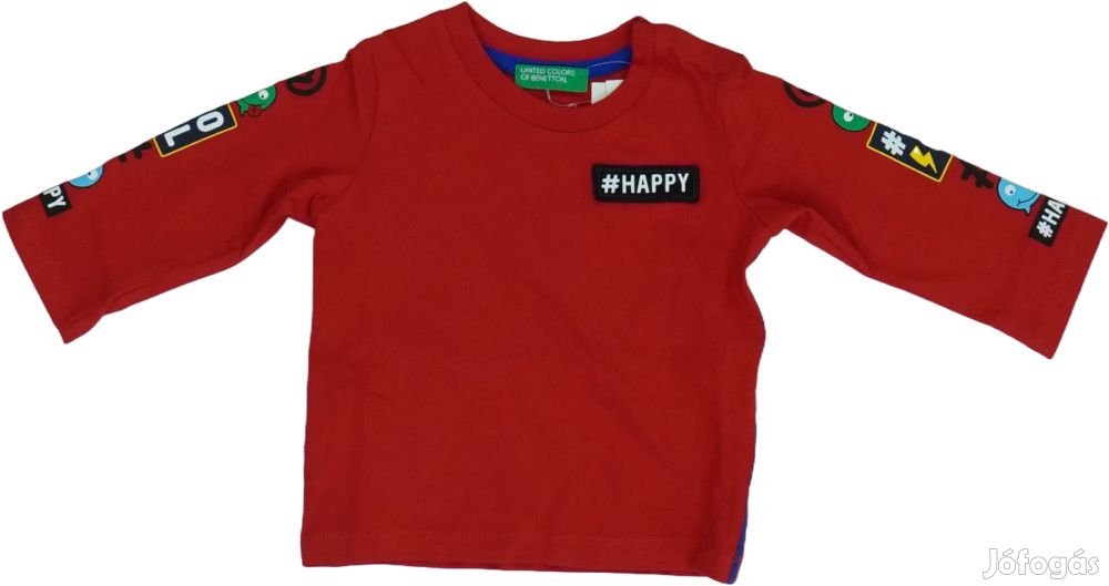 Benetton Új (címkés) Fiú Hosszú ujjú felső (Méret: 62)