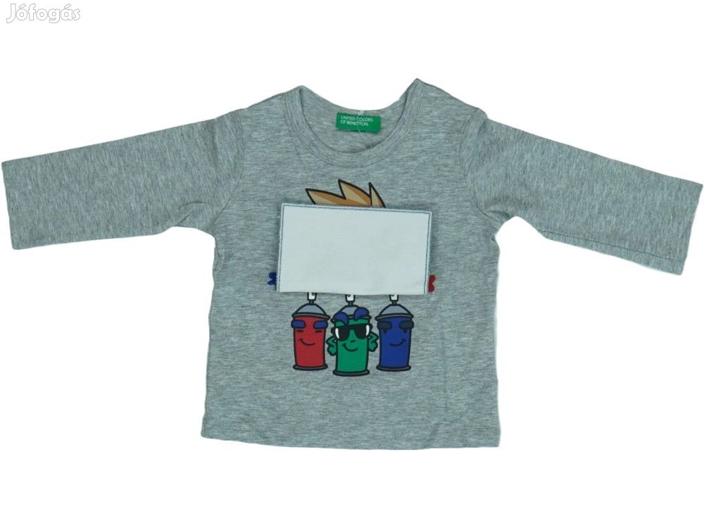 Benetton Új (címkés) Fiú Hosszú ujjú felső (Méret: 68)
