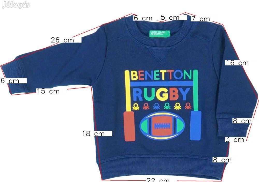 Benetton Új (címkés) Fiú Hosszú ujjú felső (Méret: 68)