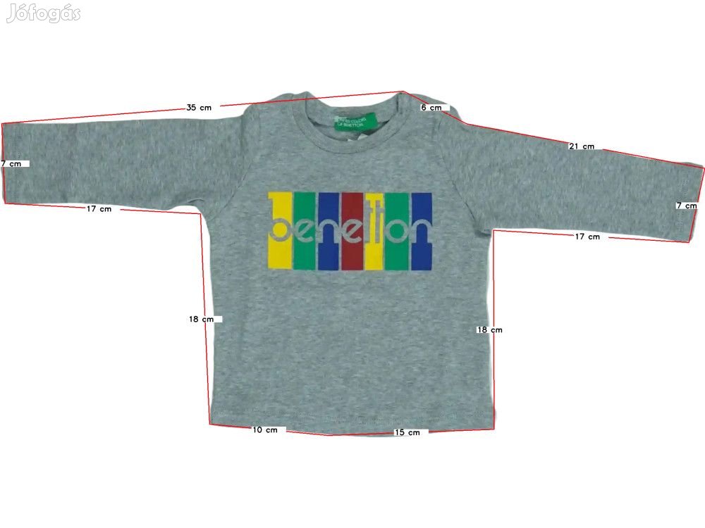 Benetton Új (címkés) Fiú Hosszú ujjú felső (Méret: 74)
