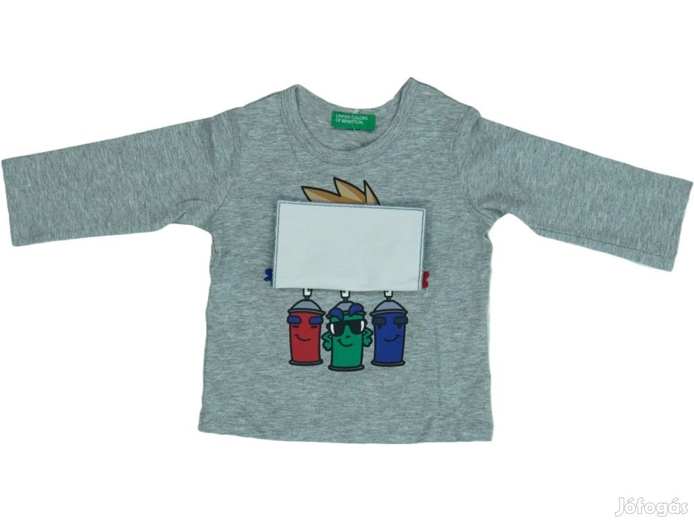Benetton Új (címkés) Fiú Hosszú ujjú felső (Méret: 74)