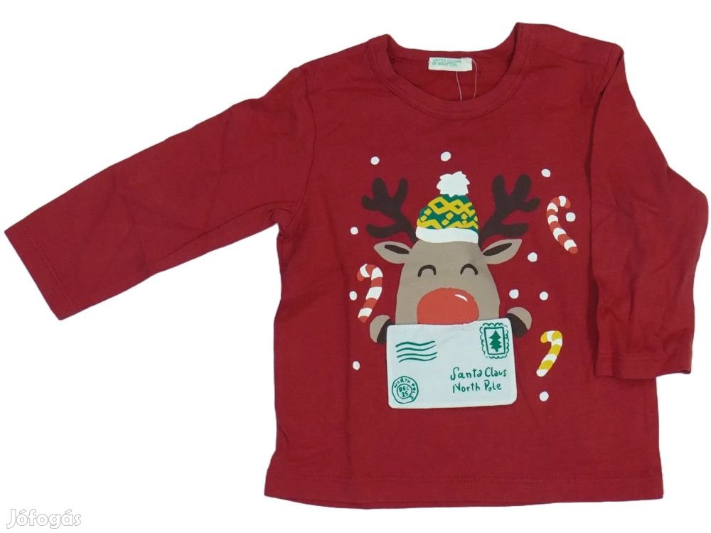 Benetton Új címkés Fiú Hosszú ujjú felső Méret 74