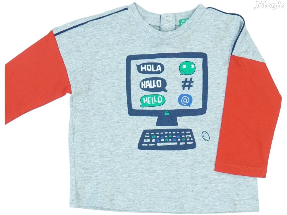 Benetton Új (címkés) Fiú Hosszú ujjú felső (Méret: 86)