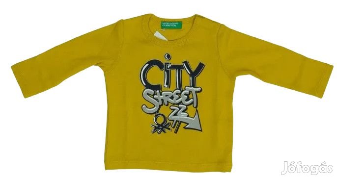 Benetton Új (címkés) Fiú Hosszú ujjú felső (Méret: 92)