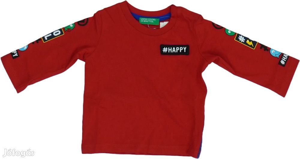 Benetton Új (címkés) Fiú Hosszú ujjú felső (Méret: 98)