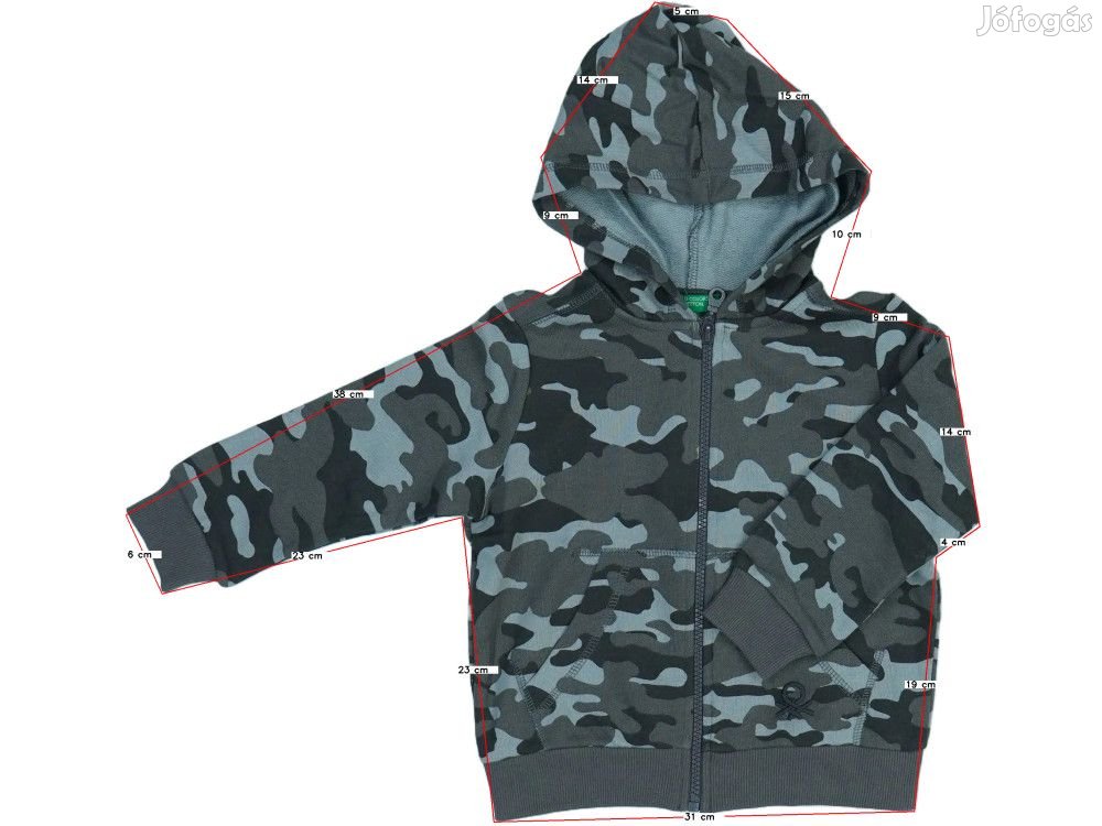 Benetton Új (címkés) Fiú Kapucnis pulóver (Méret: 110)