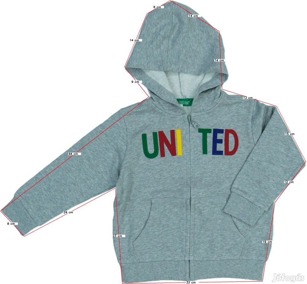 Benetton Új (címkés) Fiú Kapucnis pulóver (Méret: 110)