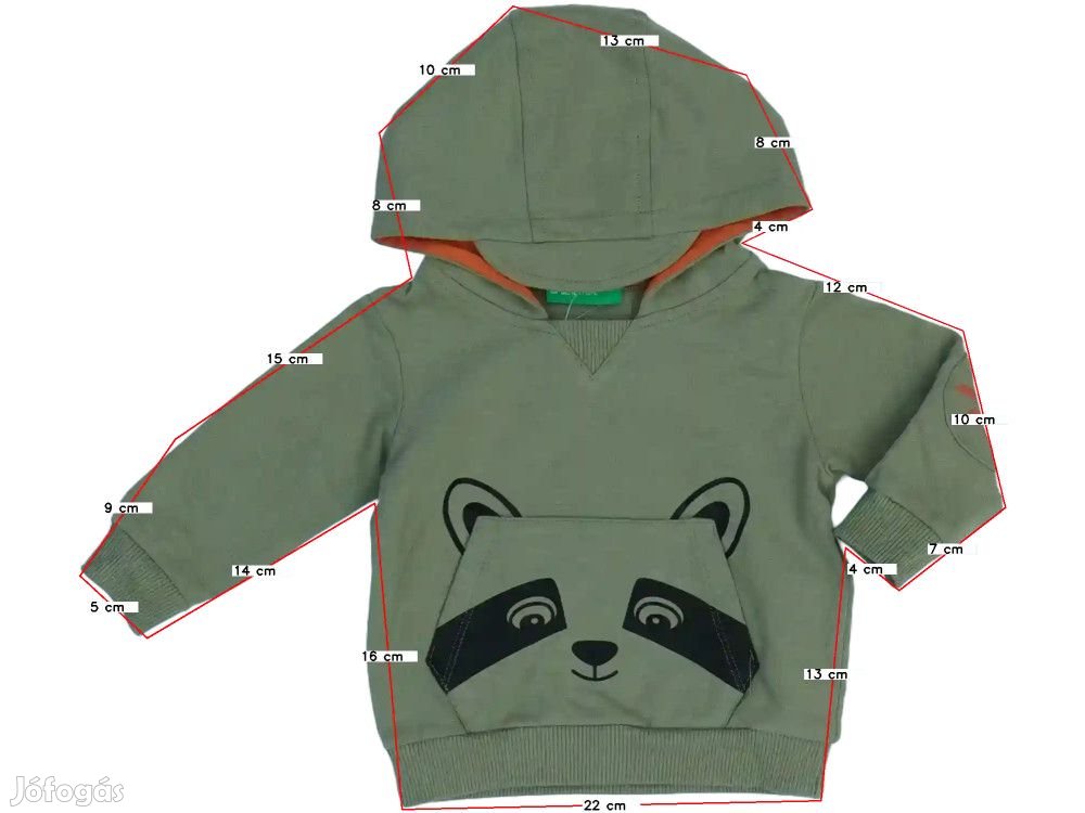 Benetton Új (címkés) Fiú Kapucnis pulóver (Méret: 62)