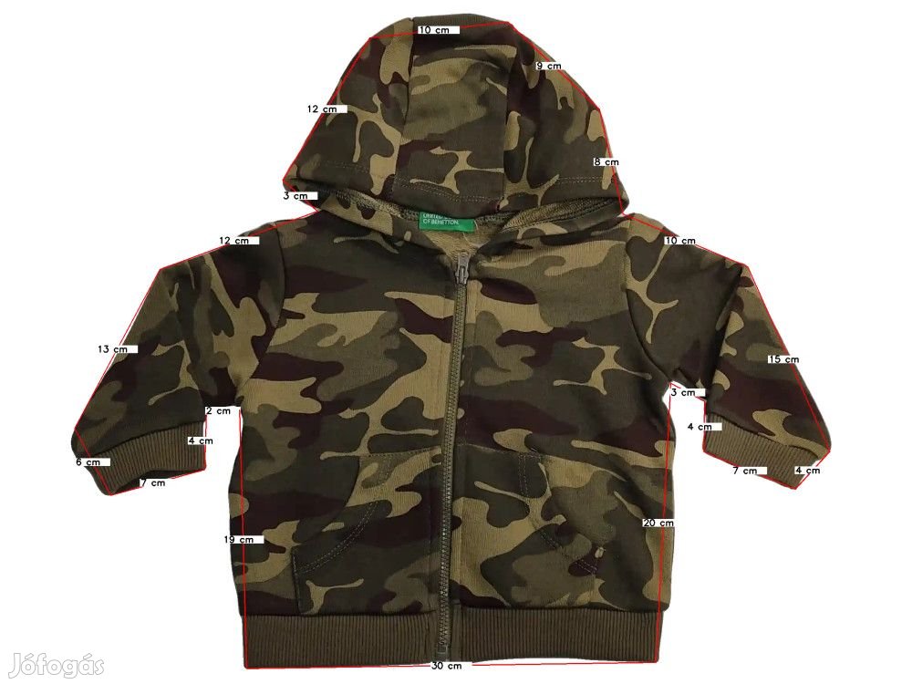 Benetton Új (címkés) Fiú Kapucnis pulóver (Méret: 68)