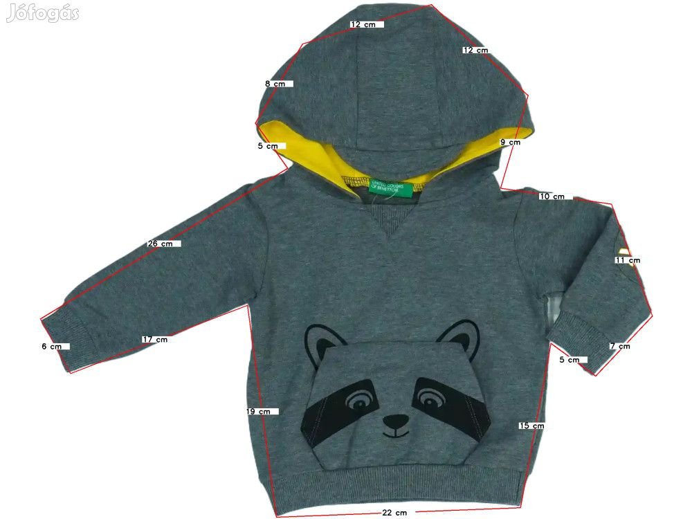 Benetton Új (címkés) Fiú Kapucnis pulóver (Méret: 68)