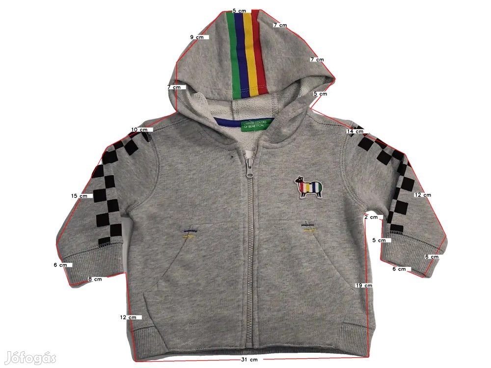 Benetton Új (címkés) Fiú Kapucnis pulóver (Méret: 80)