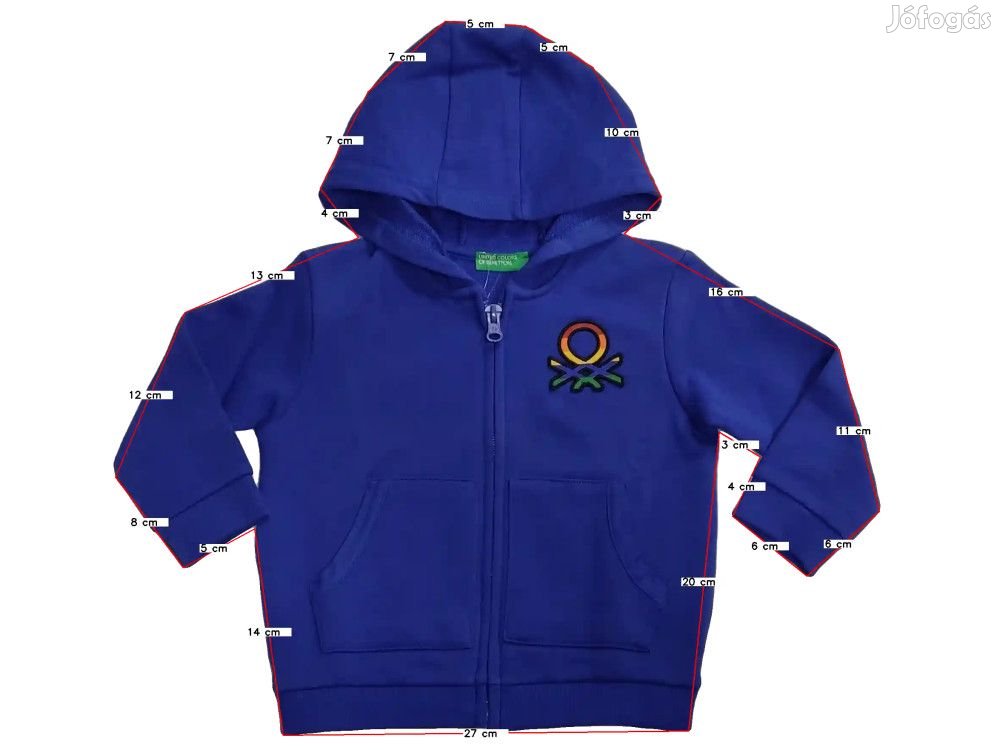 Benetton Új (címkés) Fiú Kapucnis pulóver (Méret: 80)