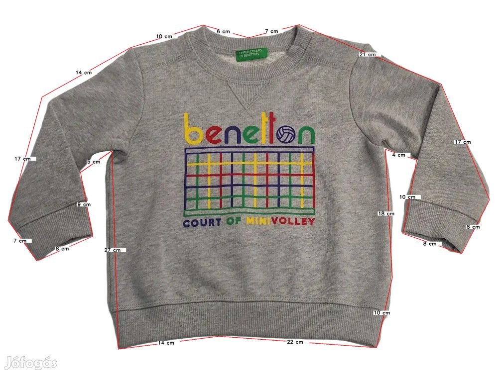 Benetton Új (címkés) Fiú Kapucnis pulóver (Méret: 80)