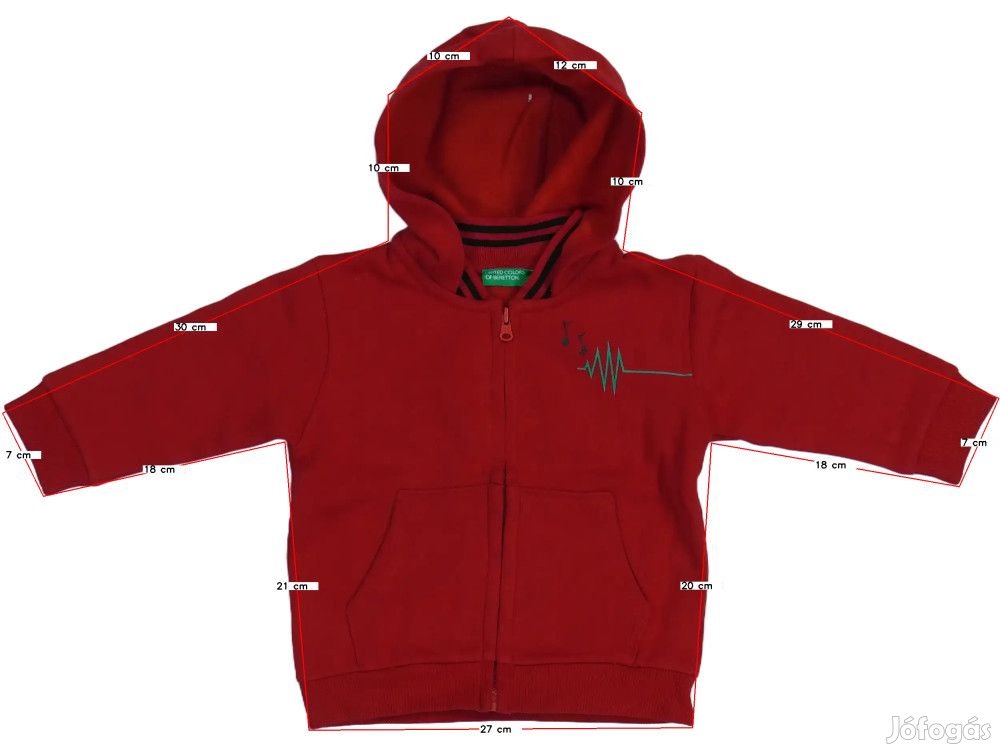 Benetton Új (címkés) Fiú Kapucnis pulóver (Méret: 80)