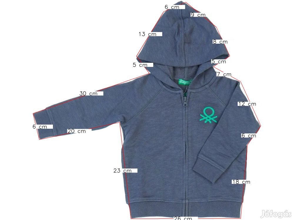 Benetton Új (címkés) Fiú Kapucnis pulóver (Méret: 86)